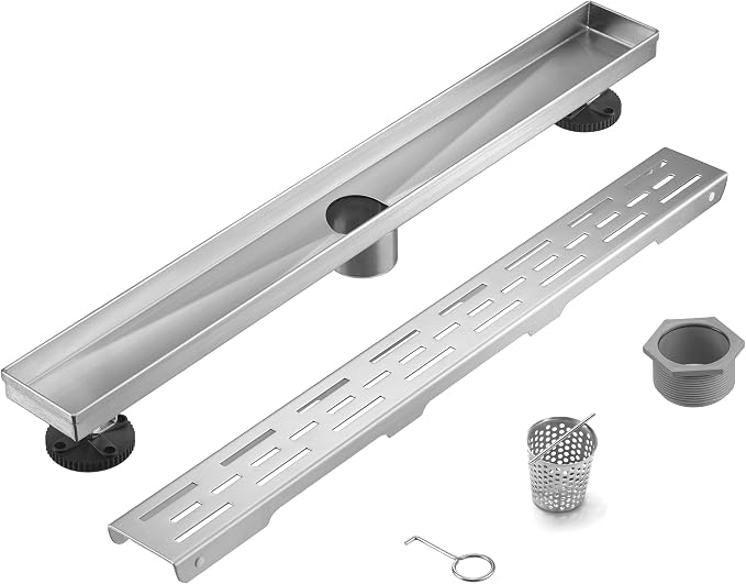 HEATGENE 24-Inch Linear Shower Drain in Brushed by HEATGENE