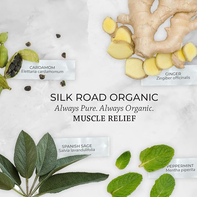 Silk Road Organic Muscle Relief Essential Oil Blend Roll On, 100% Pure USDA - Image 6