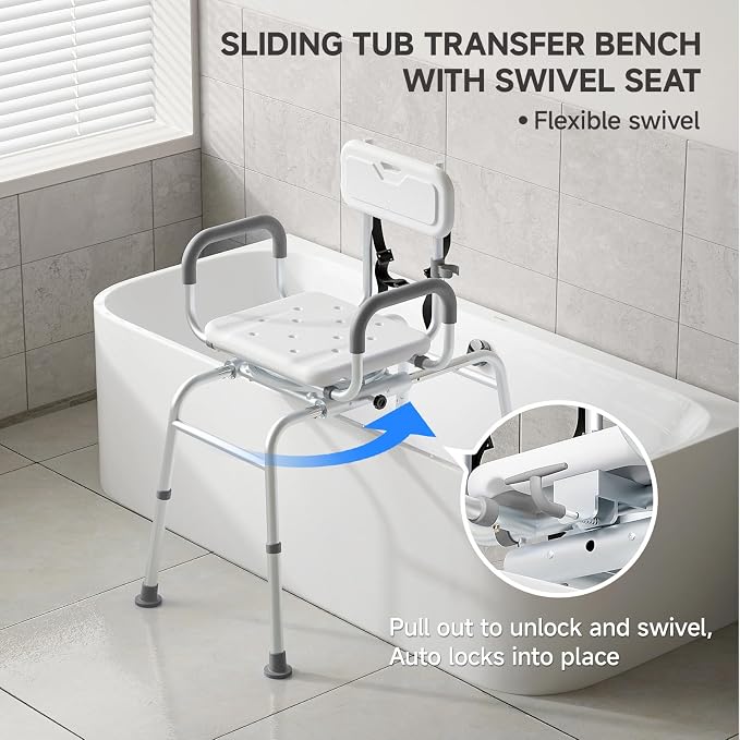 Sliding Shower Chair Tub Transfer Bench - Image 3