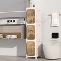 KHNR 3-Tiers Slim Bathroom Storage Cabinet, Foldable Storage Cabinets, Narrow by EnjoyYourLife
