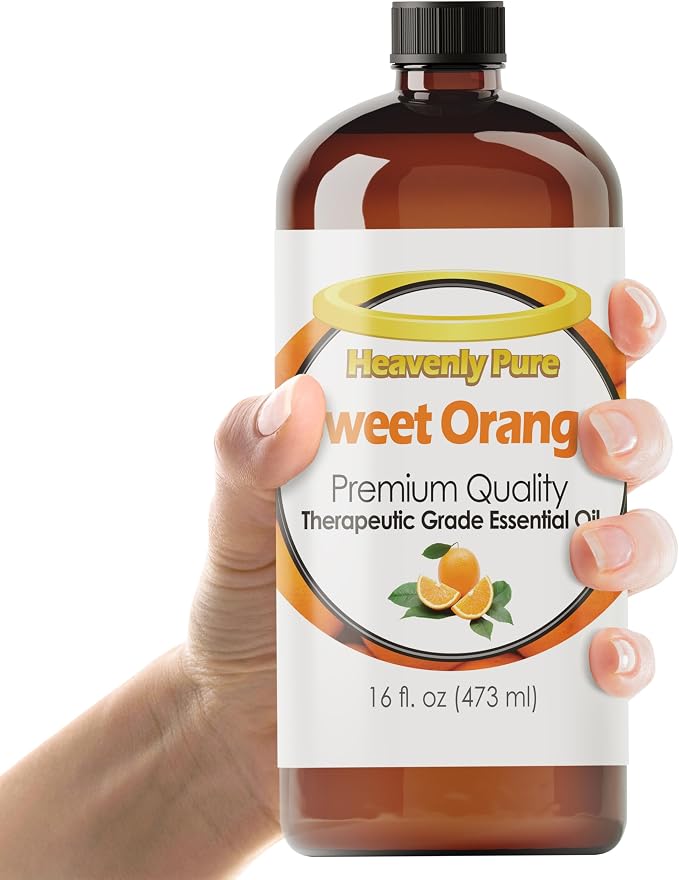 Sweet Orange Essential Oil 16 Fl Oz Large Bottle by HeavenlyPure