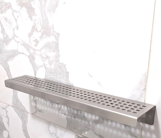 SereneDrains Stainless Steel Brushed Nickel Shower Shelf - Image 3