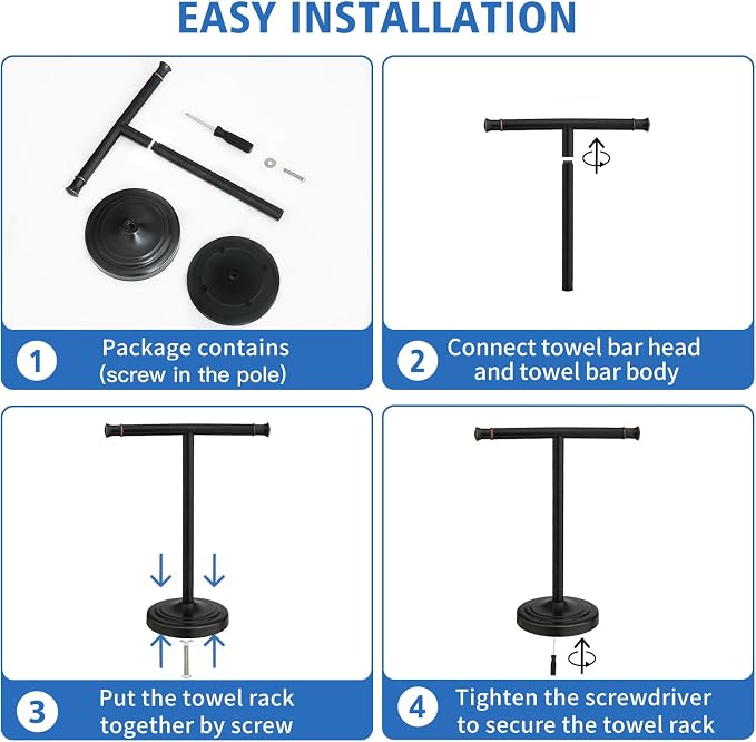 RUMOSE 13 Inch Oil Rubbed Bronze Towel Stand Hand Towel Holder Bathroom Kitchen - Image 9