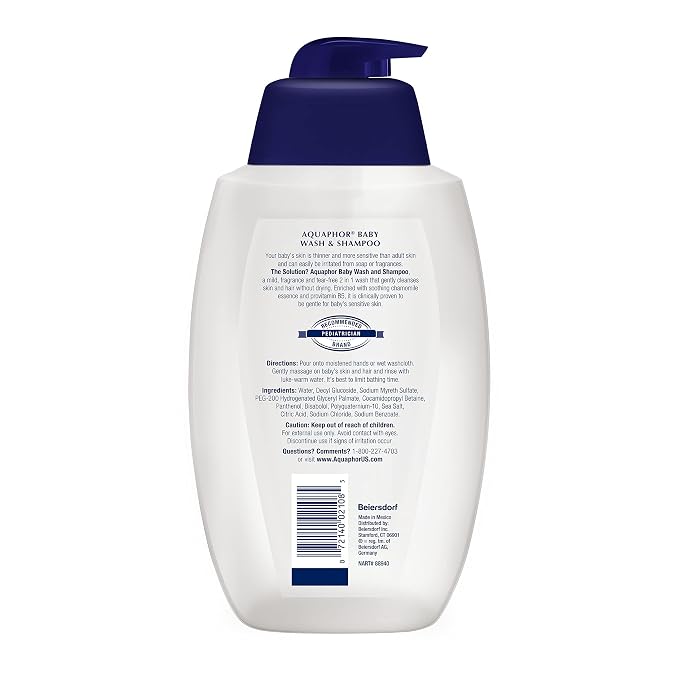 Aquaphor Baby Wash and Shampoo, Unscented Baby Shampoo and Wash, Holiday Gifts - Image 12
