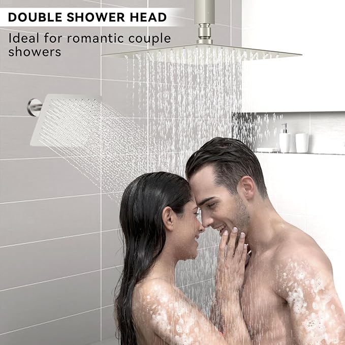 Thermostatic Shower Systems Brushed Nickel Shower Faucets Sets, STARBATH 12+ 8" - Image 3