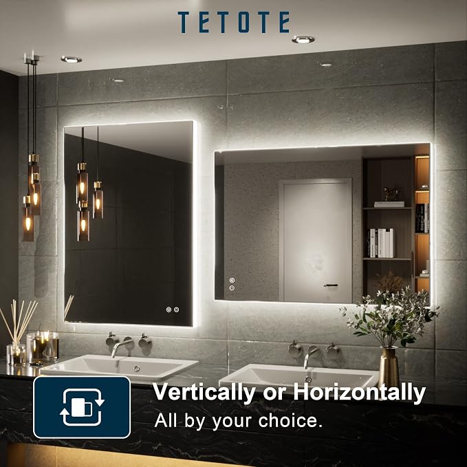 TETOTE Backlit Mirror for Bathroom, 20x28 Inch Vanity Mirror - Image 8