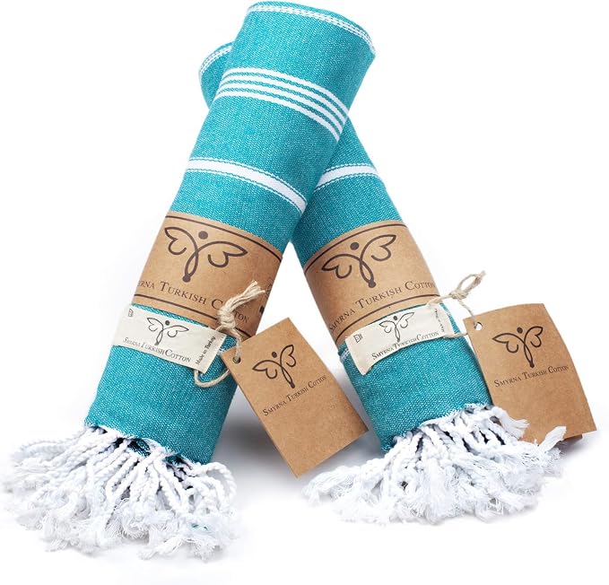 SMYRNA TURKISH COTTON Classical Series Turkish Hand Towels Set of 2, 18x30 inch - Image 8