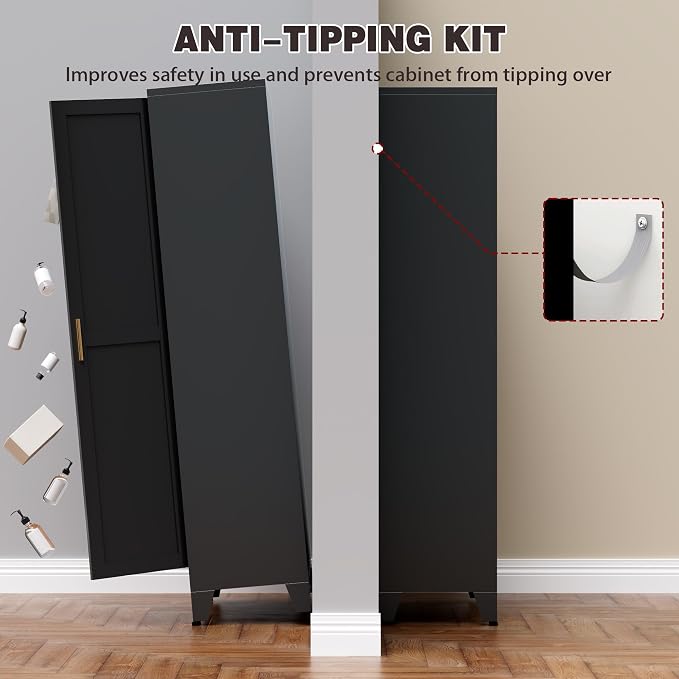 71” Tall Pantry Storage Cabinet, Kitchen Cabinets, Metal Cupboard - Image 7