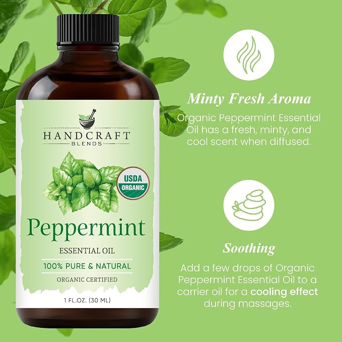 Handcraft Blends Organic Peppermint Essential Oil – 1 Fl Oz – 100% Pure and - Image 4