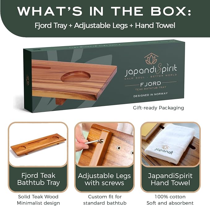 Fjord | Superior Teak Bathtub Tray Wood 29" - Image 9