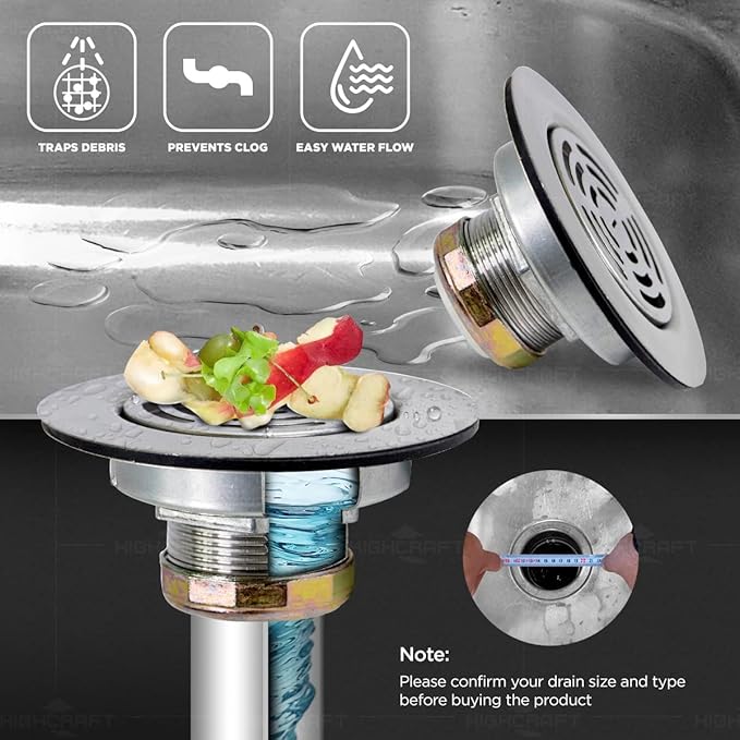 Highcraft 97I3 Flat Stainless Steel RV Mobile Shower Strainer - Image 4