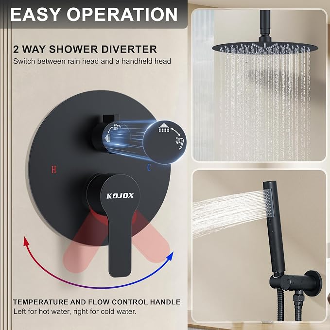 KOJOX Matte Black Shower System - Image 5