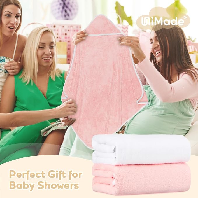Hooded Towel for Newborn, 2 Pack Soft Coral Fleece Baby Towels, Ultra Absorbent - Image 7