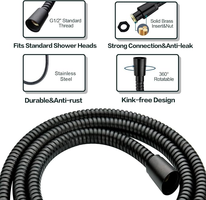 BRIGHT SHOWERS High Pressure Dual Shower Head Combo, Oil Rubbed Bronze Rainfall - Image 8