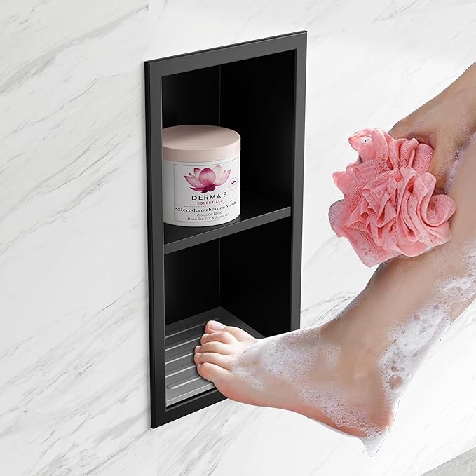 Shower Foot Rest for Shaving Legs, 304 Stainless Steel Footrest Niche by Qeke