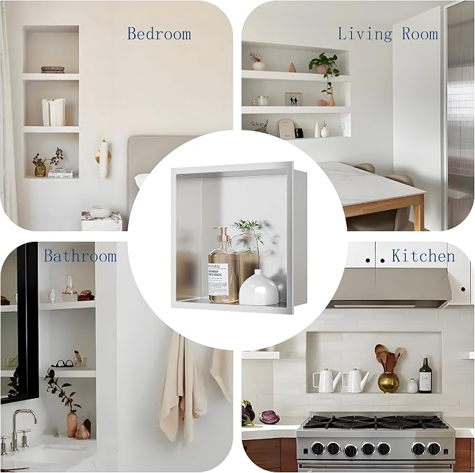 Neodrain Recessed Shower Niche, Bathroom Storage Cabinet Inner Size 12" X 12" - Image 7