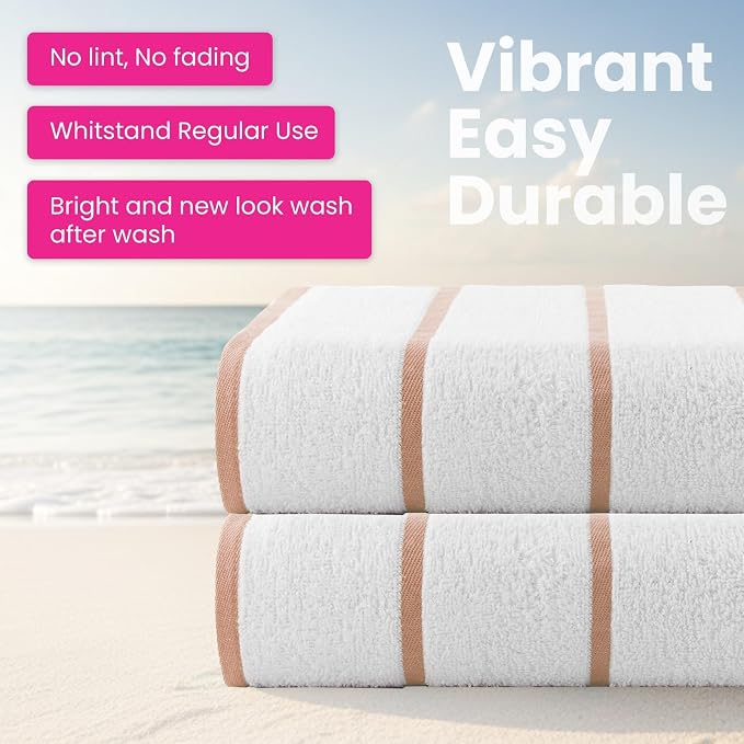 CASA COPENHAGEN Cabana Beach Towel Designed in Denmark Rough and Tough - Image 5