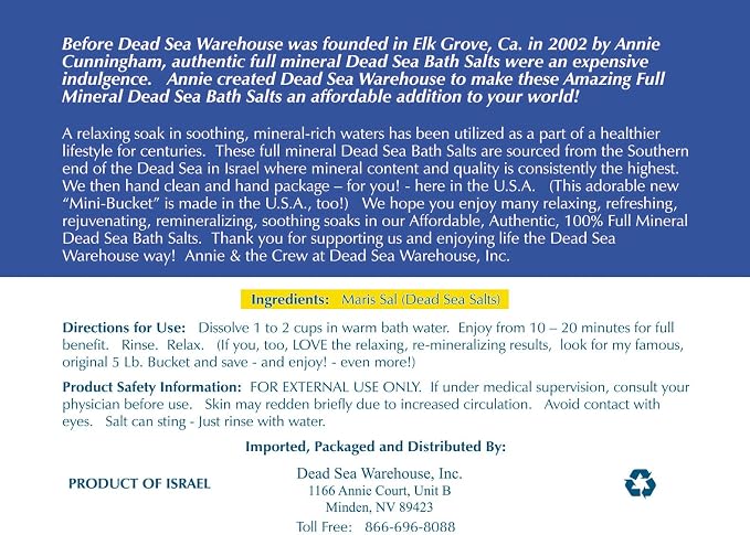 Dead Sea Warehouse – Amazing Minerals Dead Sea Bath Salts – 2 LBS – Highest - Image 7