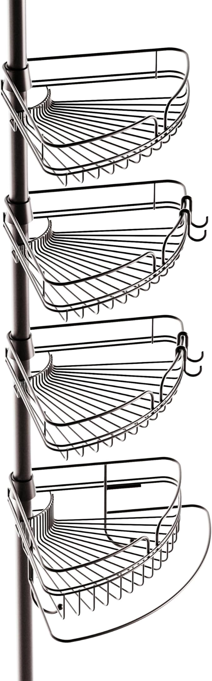 Zenna Home Tension Pole Shower Caddy Corner Organizer, Adjustable Standing - Image 10