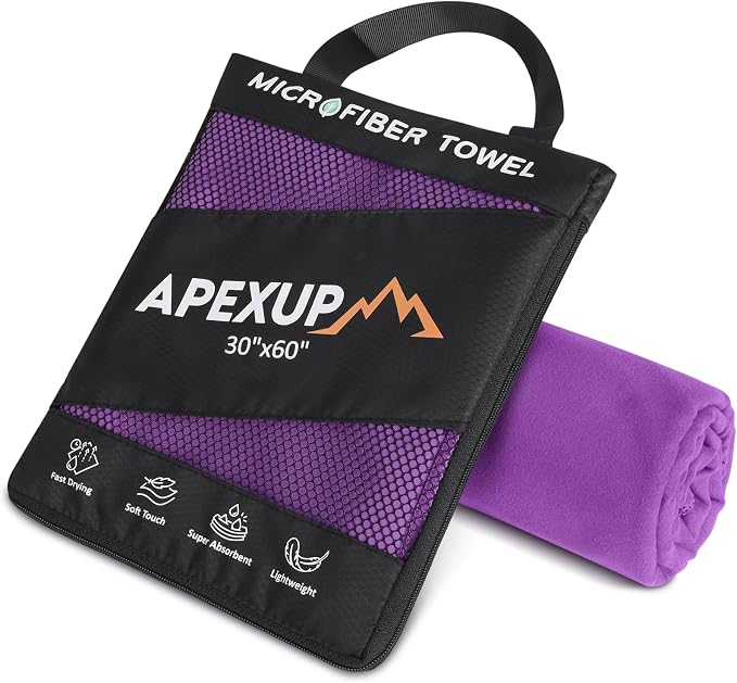 APEXUP Microfiber Travel Towel, Ultra Absorbent Quick Dry Towels, Lightweight by APEXUP