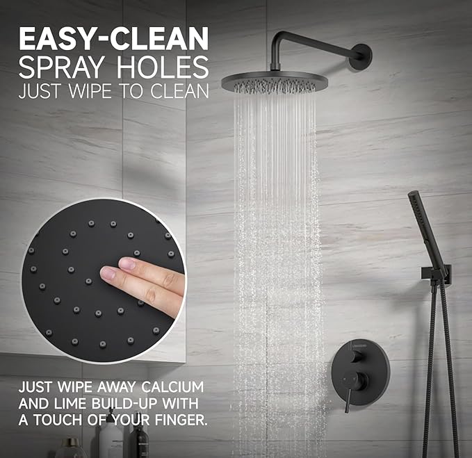 Lava Odoro Modern 3-Setting Round Rain Bathtub and Shower Faucet Set, Rain - Image 3