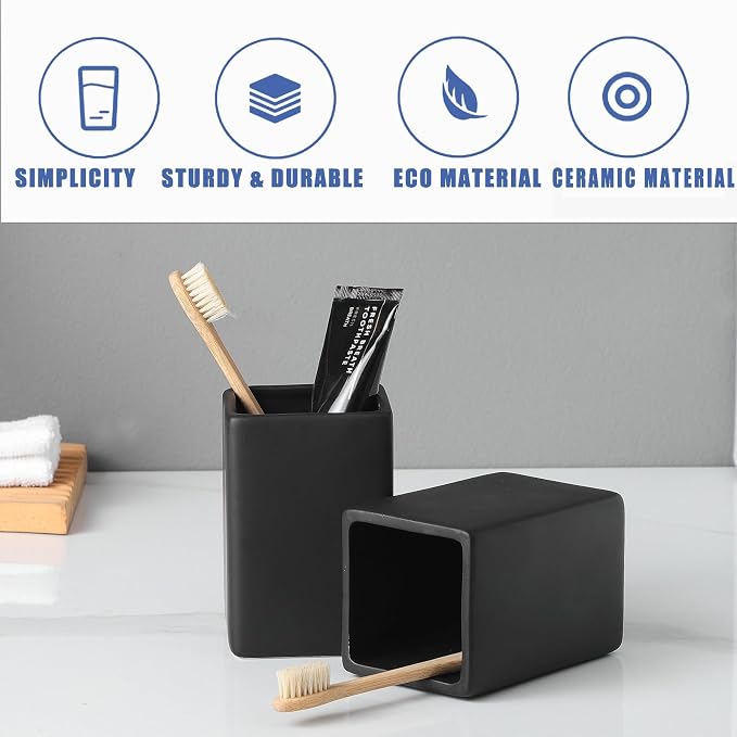Black Square Toothbrush Holders - Image 6