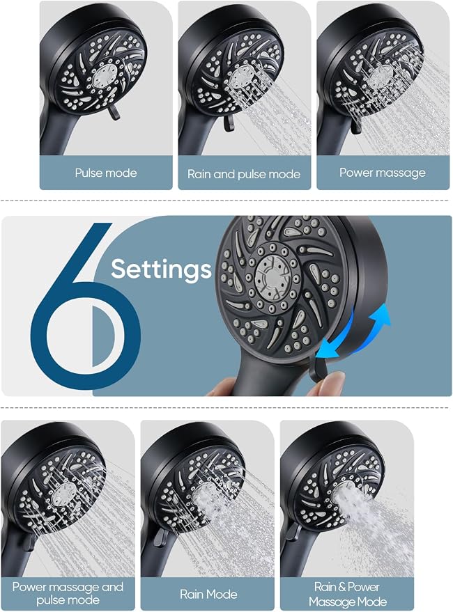 Cobbe High Pressure 3-Way Shower Head Combo, Hand Held Shower & Rain Shower - Image 4