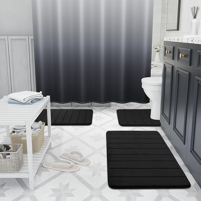 Buganda Memory Foam U-Shaped Contour Toilet Rugs, Non Slip Absorbent, Thick - Image 9