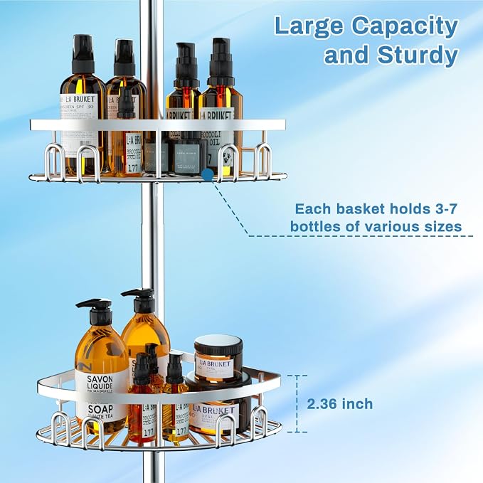 Rustproof Shower Corner Caddy Shelf - Image 5