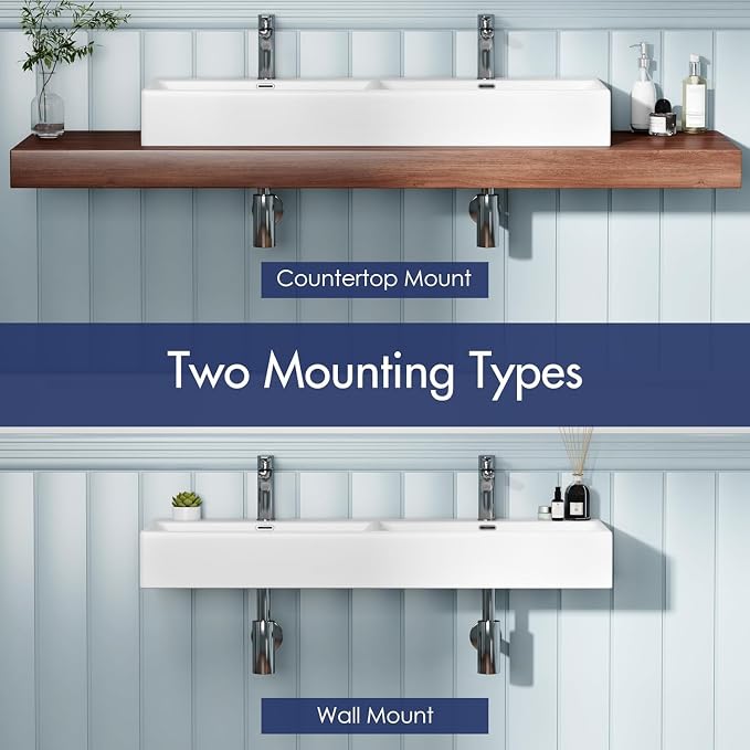Eridanus Bathroom Vessel Sinks 48" x 16.5", Premium Wall Mount Bathroom Vanity - Image 2