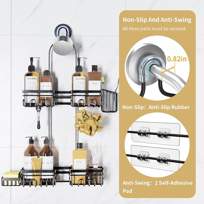 KEGII Shower Caddy Hanging for Handheld Showerheads, Rustproof Hanging Shower - Image 2