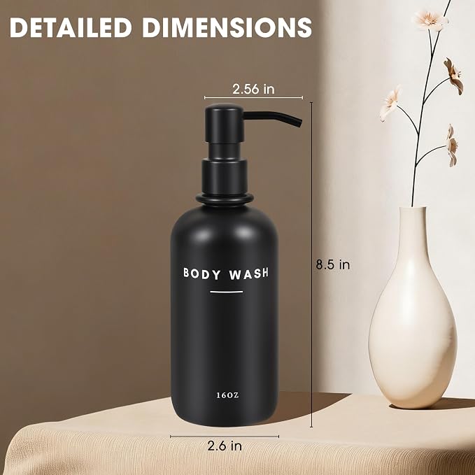 Set of 3 Shampoo and Conditioner Dispenser - 16oz Durable Shower Soap Dispenser - Image 2