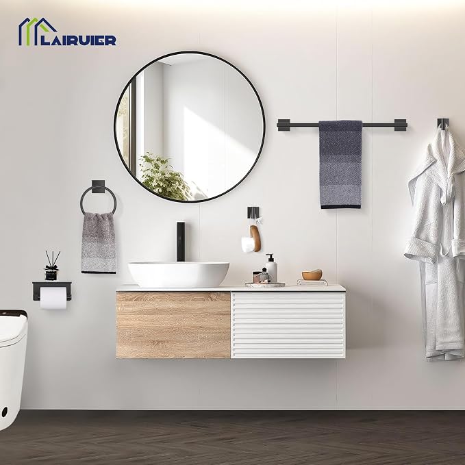 5-Piece Black Bathroom Hardware Set, SUS304 Stainless Steel Bathroom - Image 6