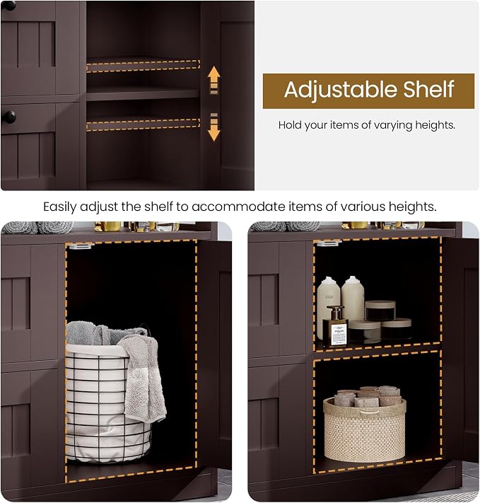Bathroom Cabinet, Modern Bathroom Floor Storage Cabinet Organizer - Image 7