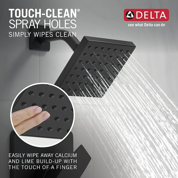 Delta Modern 14 Series Shower Faucet Set, Matte Black Shower Head and Handle Set - Image 5