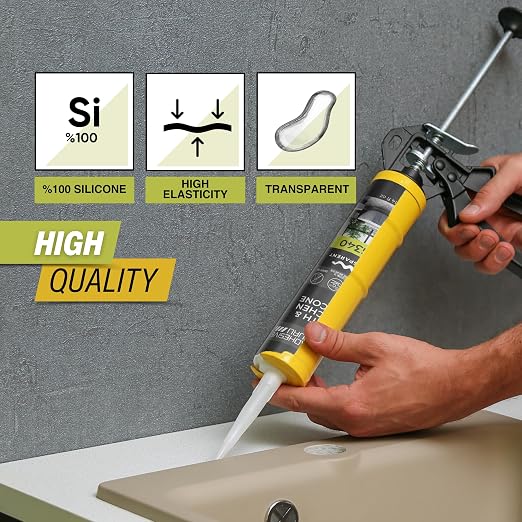 Adhesive Guru AG340 Clear Silicone Sealant, 100% Silicone Caulk, Weatherproof & - Image 6