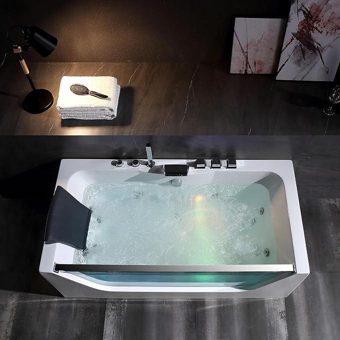 Empava 59 in. Acrylic Alcove Whirlpool Bathtub - Image 7