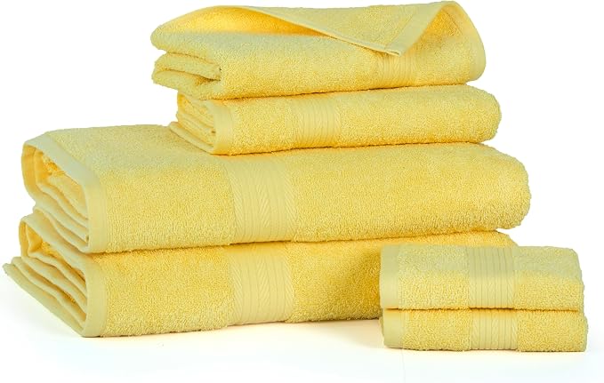 Ample Decor 100% Cotton 6 Piece Bathroom Towels Set, 2 Bath Towels, 2 Hand - Image 2