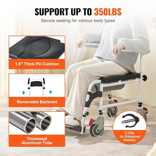 VEVOR Shower Commode Wheelchair - Image 3