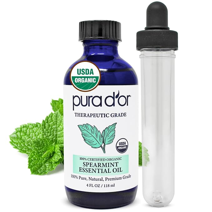 PURA D'OR Organic Spearmint Essential Oil USDA Certified 100% Pure & Natural by PURADOR