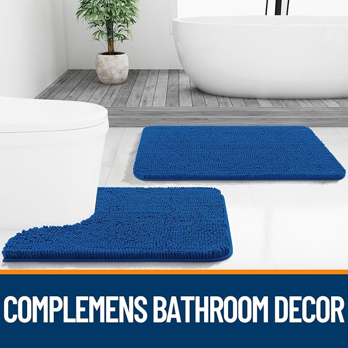 OLANLY Bathroom Rugs 44x24, Extra Soft Absorbent Chenille Bath Rugs, Rubber - Image 8