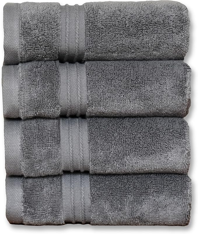 Milara Turkish Super-Plush Wash Cloths Set 4-Piece | Premium 100% Cotton by MilaraCreations