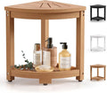 Waterproof Corner Shower Stool for Inside Shower, Poly Lumber Shower Bench Seat by BEKVEMLIVING