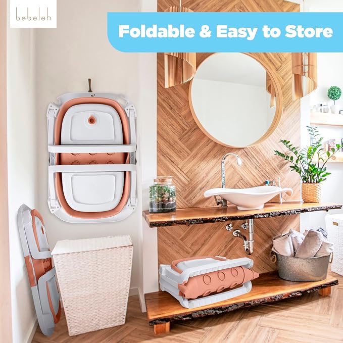 BEBELEH™ Collapsible Baby Bathtub – Bathtub + Baby tub Sling + Newborn Sling – - Image 5