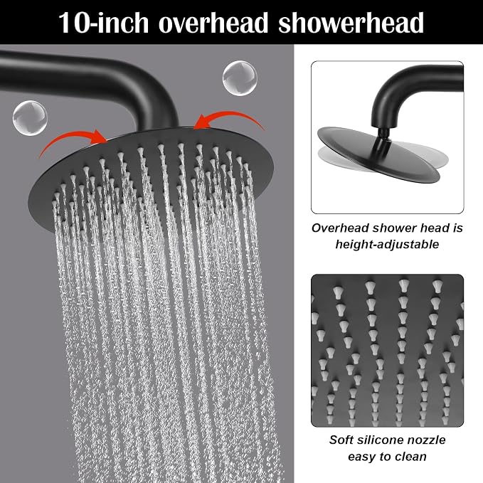 2-Function Poolside Portable Power Shower Floor Mounted Freestanding Black - Image 7