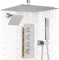 Enga Thermostatic Dual Head Shower System, Brushed Nickel by Enga