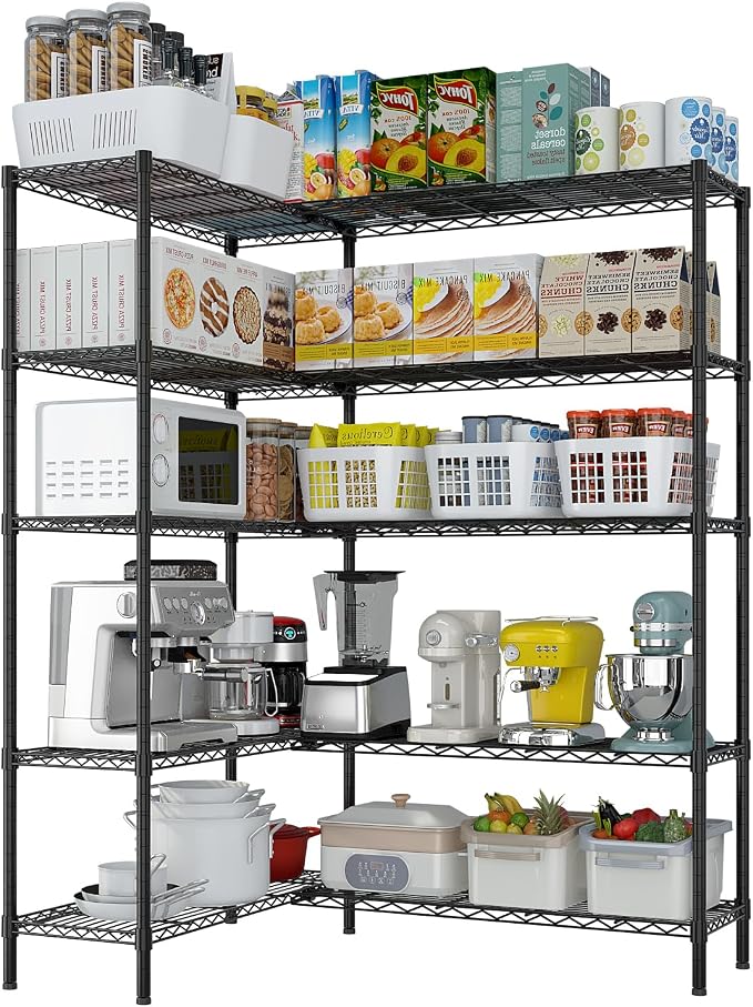 5 Tier Storage Racks Shelving, Heavy Steel Pantry Shelves, Adjustable Wire - Image 9