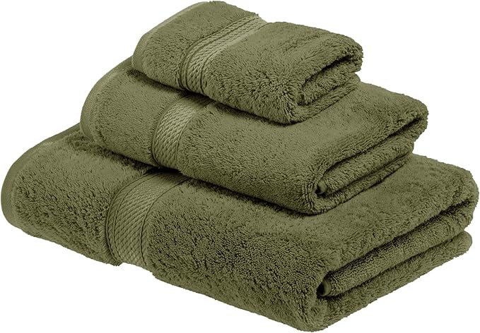 Superior Egyptian Cotton Pile 3 Piece Towel Set, Includes 1 Bath, 1 Hand by SUPERIOR