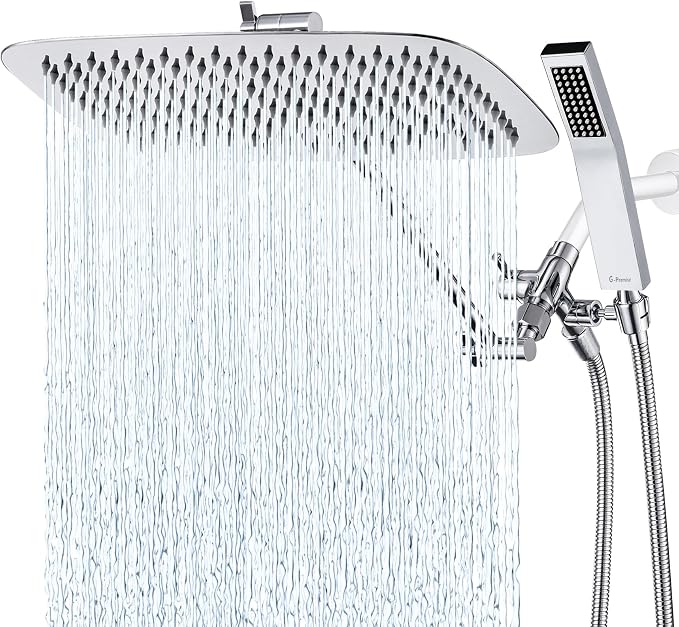 G-Promise All Metal 16 Inch Dual Square Shower Head by G-Promise