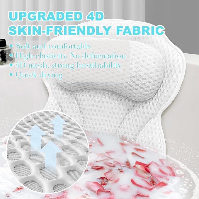 YHan 4D Air Mesh Bath Pillow for Tub - Image 3